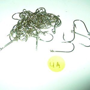 Lot of 50 MUSTAD NICKEL #1 OPEN EYE X3 SIWASH SALMON HOOKS UA